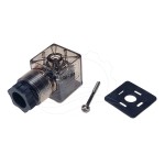 24 V A tipa solenoīda vārsta spraudnis, izgaismots