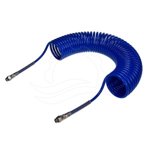 Spirālveida šļūtene PA 8x6mm (86mm spirāle) 12m zila (komplekts)